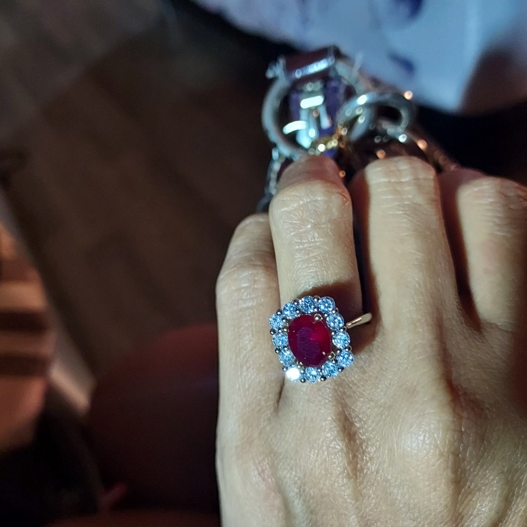 Cz ruby ring. adjustable Women s Fashion Jewelry Organisers