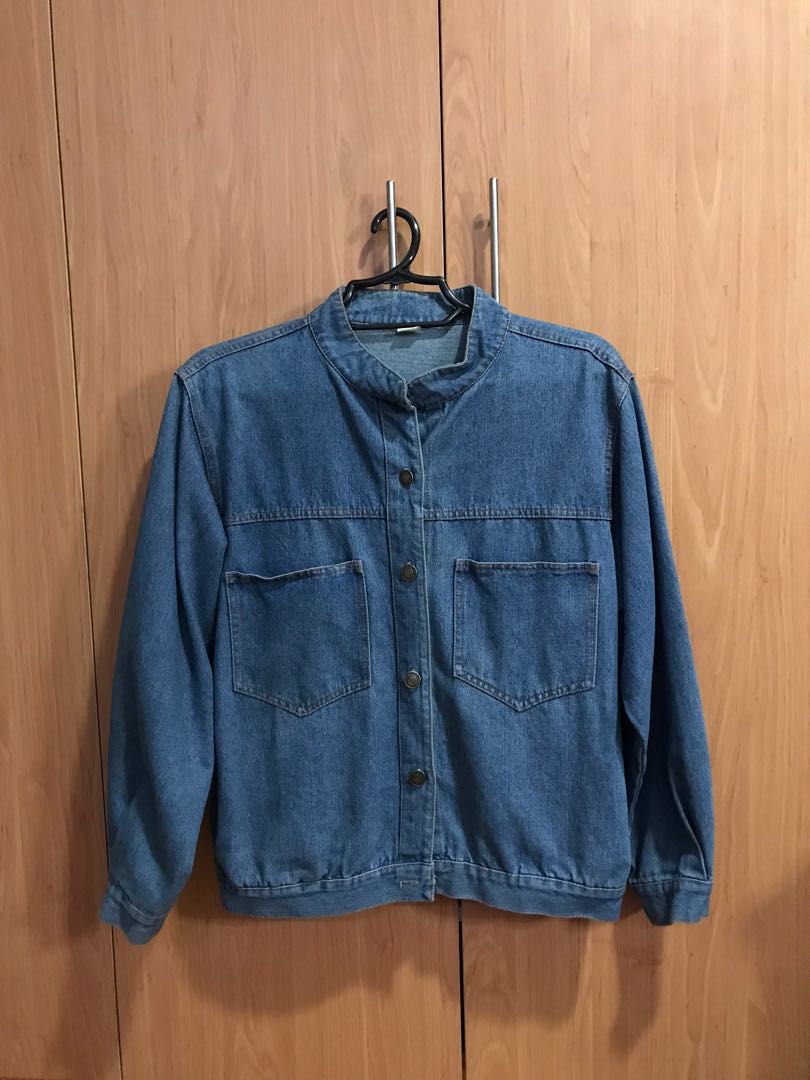 denim jacket chinese collar