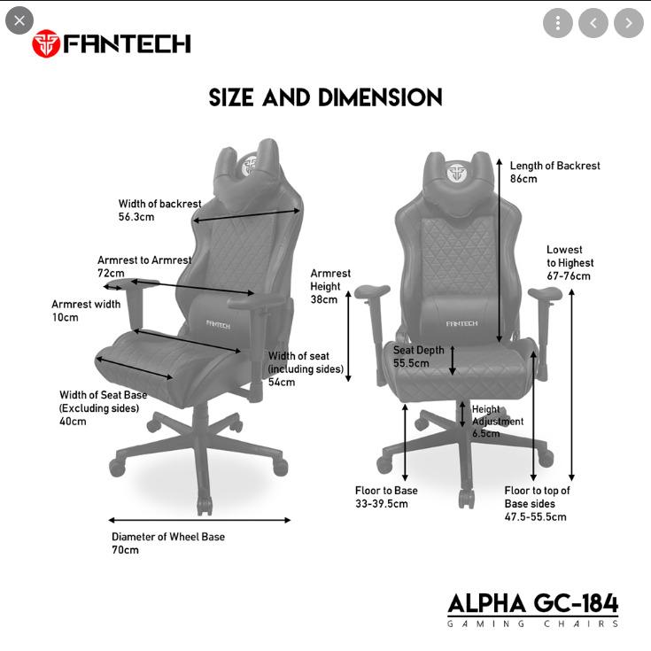 FANTECH Alpha GC 183 GC 184 GC 185 Gaming Chair Furniture Home
