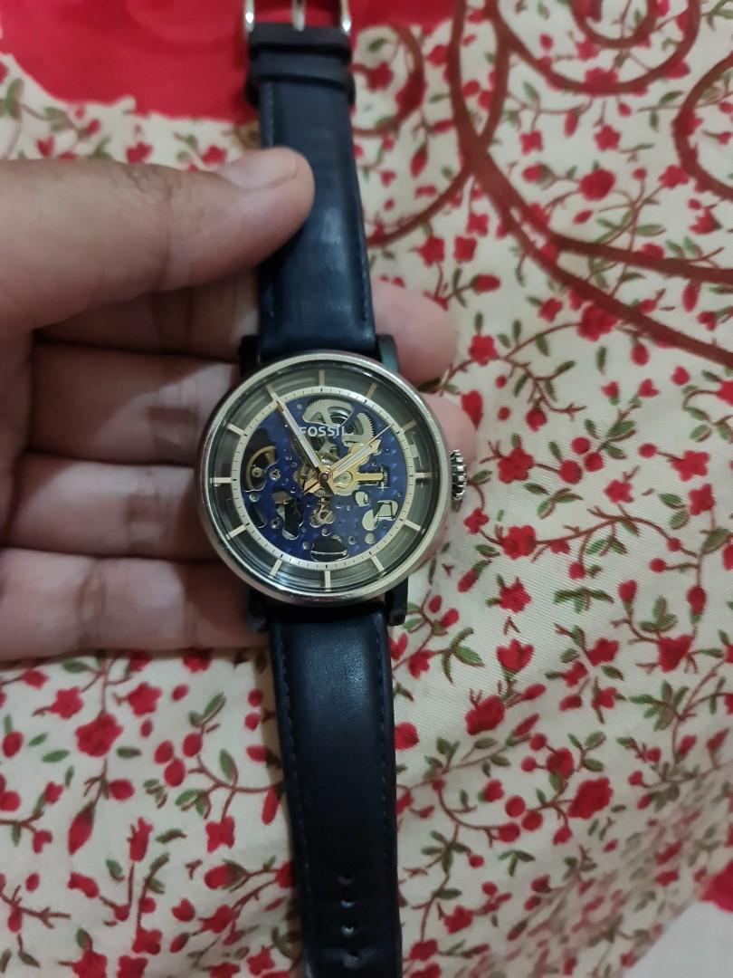 Fossil ME3136 Original Boyfriend Automatic Blue Leather Watch