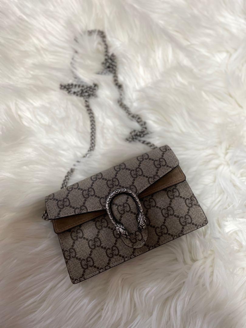 GUCCI Dionysus super mini printed coated-canvas and suede shoulder