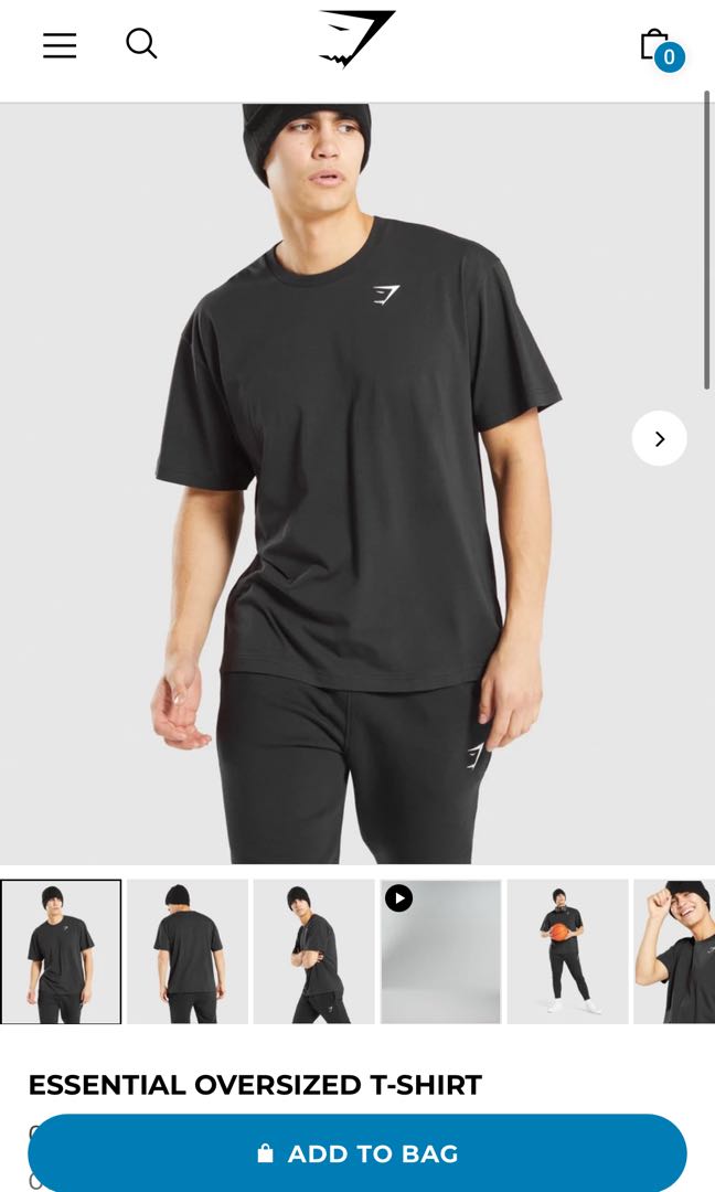 GymShark Essential Oversize T shirt, Men's Fashion, Activewear on