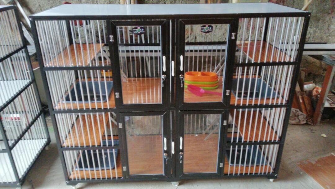 Kandang kucing 4 pintu full alumunium Anti karat dan anti