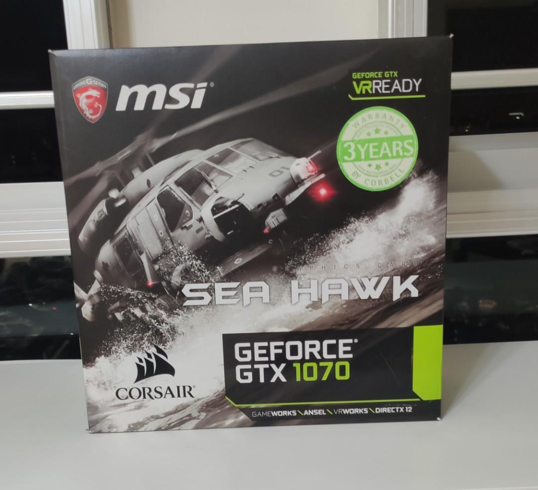 MSI Geforce GTX 1070 seahawk 8gb watercooled gpu