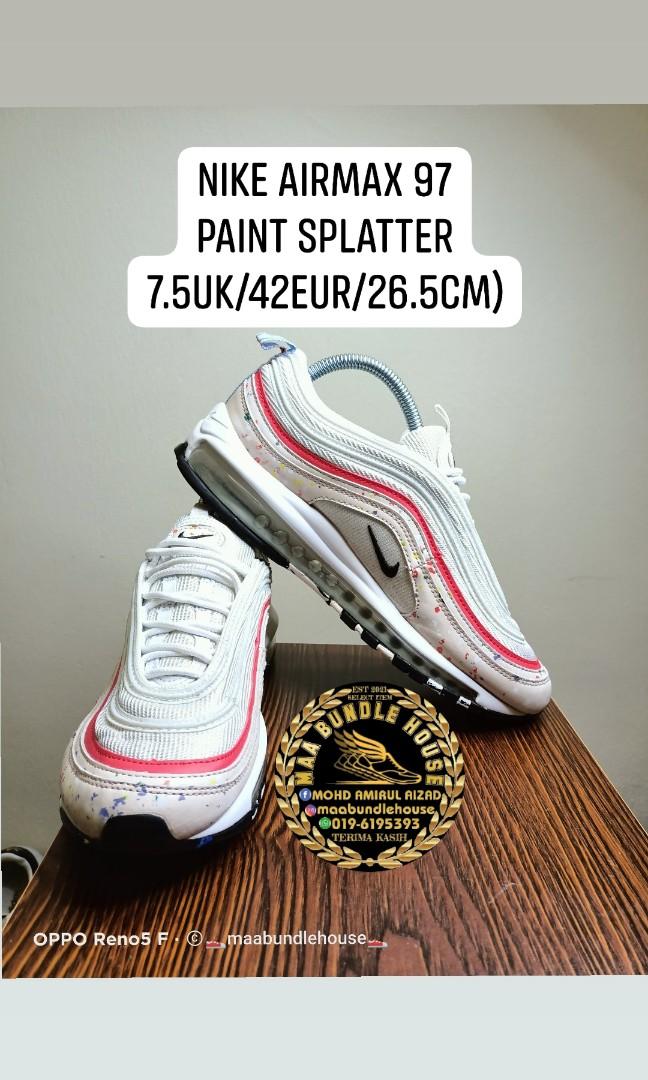 NIKE AIR MAX 97 PAINT SPLATTER 7.5UK 42EUR 26.5CM
