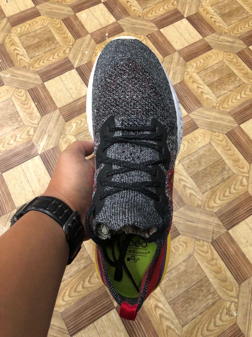 Nike Epic React Flyknit 2 Men’s Road Running(11 US) (Category: Sneakers) located in Baguio. Submitted by master_of_brands (Listing ID 1103815056, Image 3). Description: Authentic Nike React Flyknit 2 Road Running Men’s 11 US/29 cm Slightly used Issue: replaced sole pads No sole separation Thick outsole 9/10 In excellent condition .