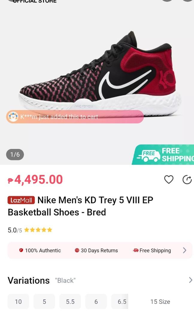 ✓Nike Kd Trey 5 Viii Ep Size Us11 Color Red Brandnew, Men'S Fashion,  Footwear, Sneakers On Carousell