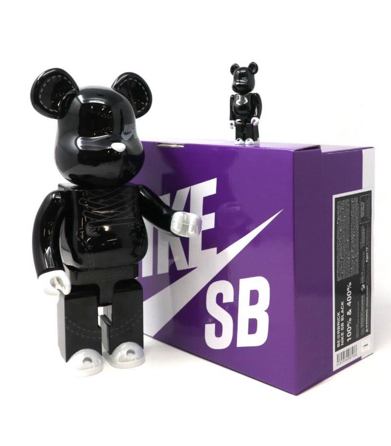 Nike SB Bearbrick Black 400% + 100%, Hobbies & Toys, Toys & Games