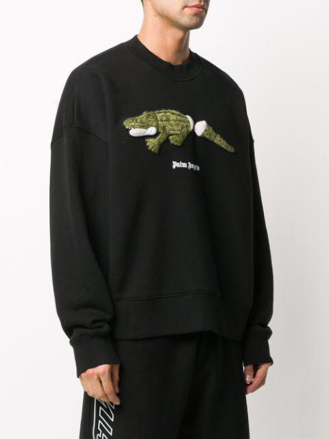 Palm Angels Embroidered Crocodile Sweatshirt