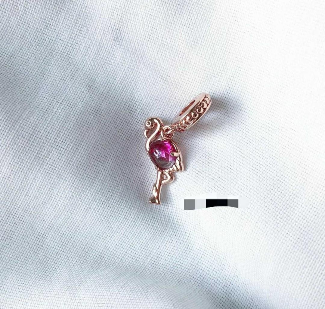 Flamingo dangle charm rosegold 