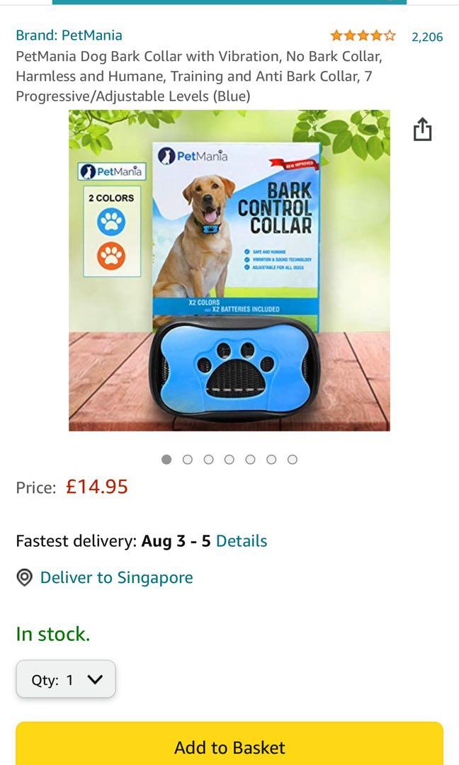 Pet mania bark control hot sale collar