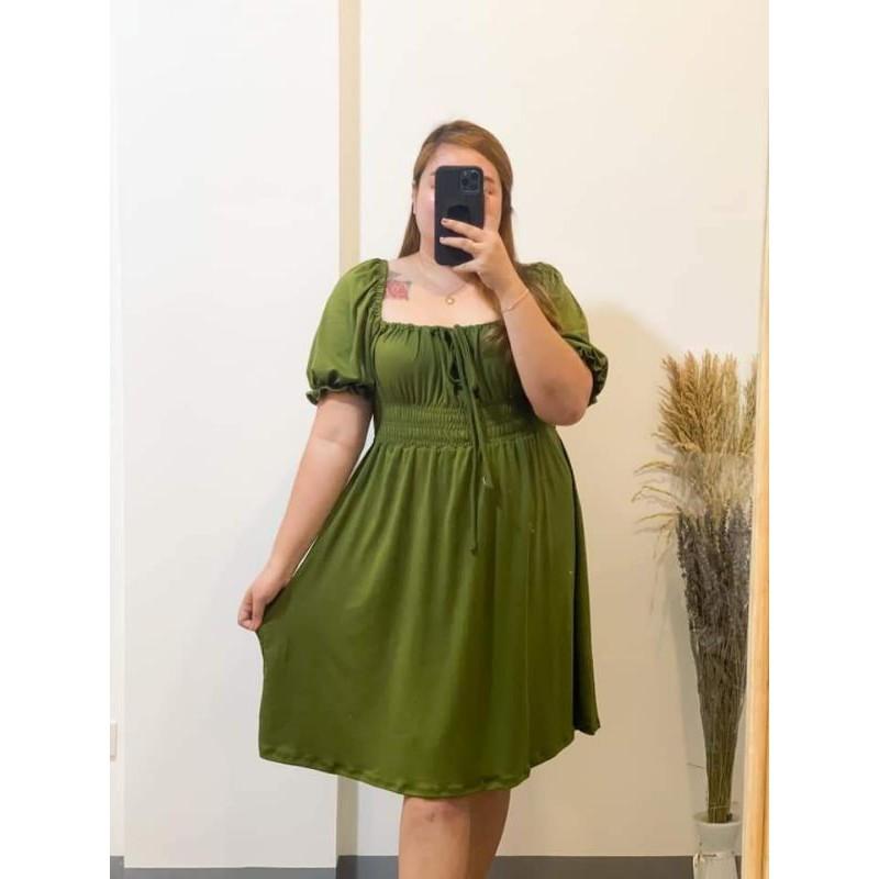 Army green plus size dress discount