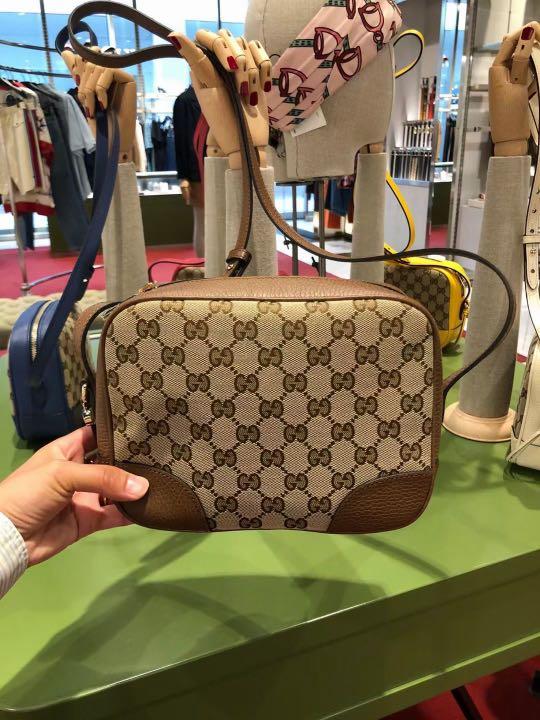 PREORDER GUCCI Canvas Leather GG BREE Crossbody Camera Bag