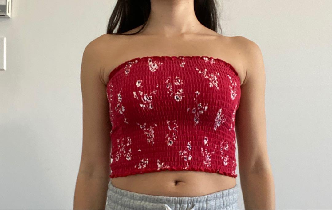 Hollister red cheap tube top