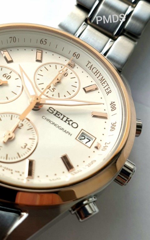 Seiko Rose Gold Chronograph Tachymetern SNDV56P1 SNDV56P SNDV56 Genuine  Seiko Watch w/Warranty, Luxury, Watches on Carousell