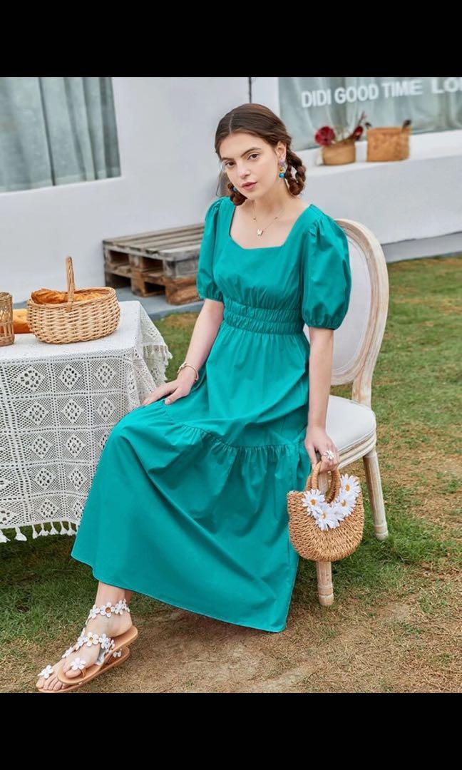 Shein teal dress shop