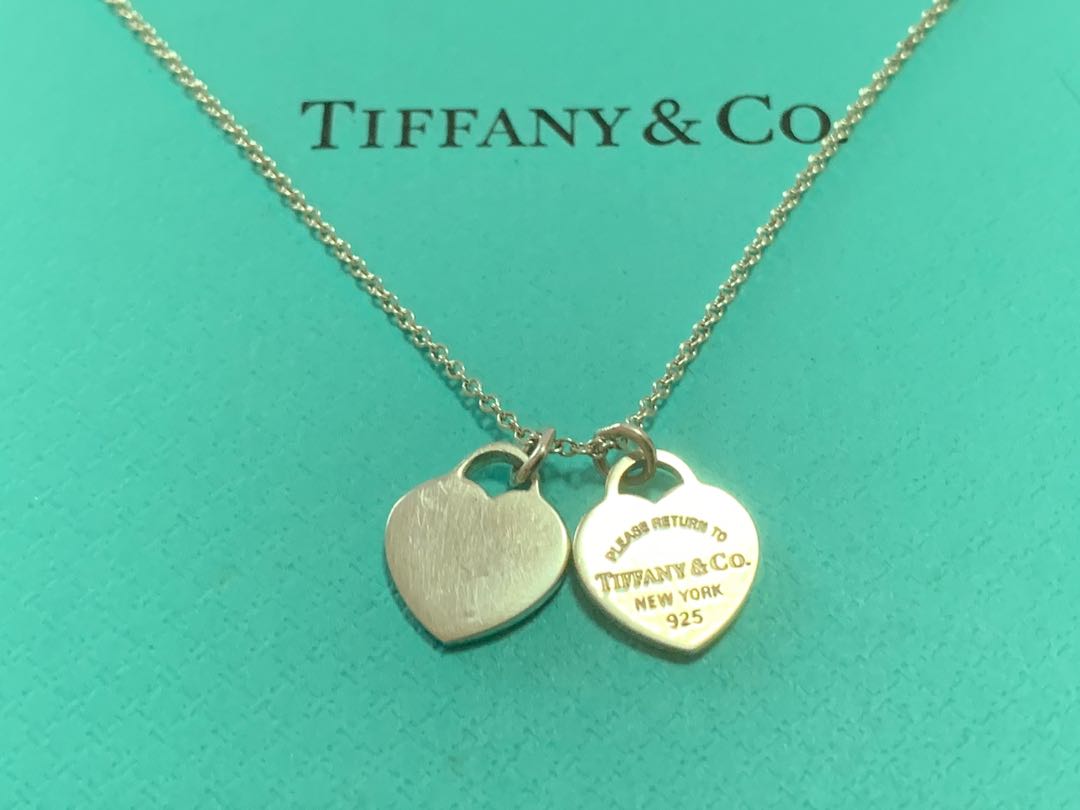 Double Heart Tag Pendants 
