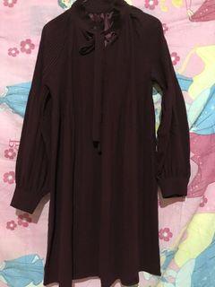 Tunik Plisket Maroon