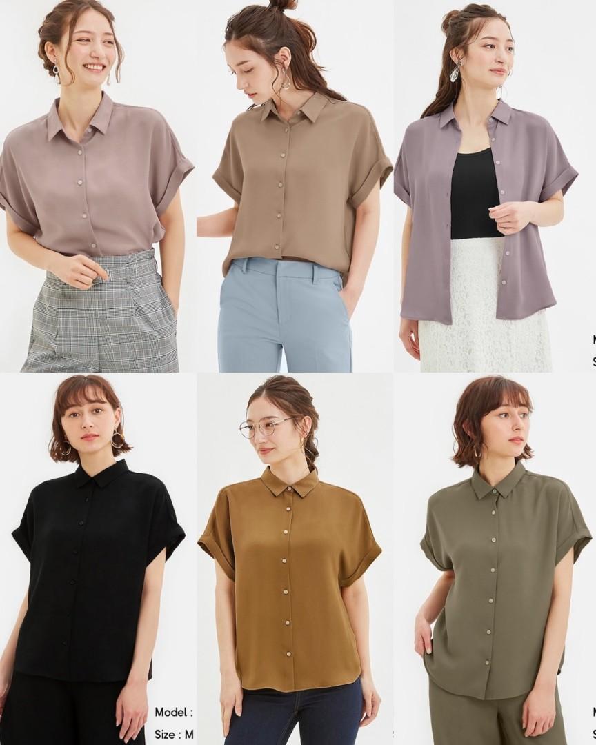 Uniqlo Roll Short Sleeve Shirt, Fesyen 