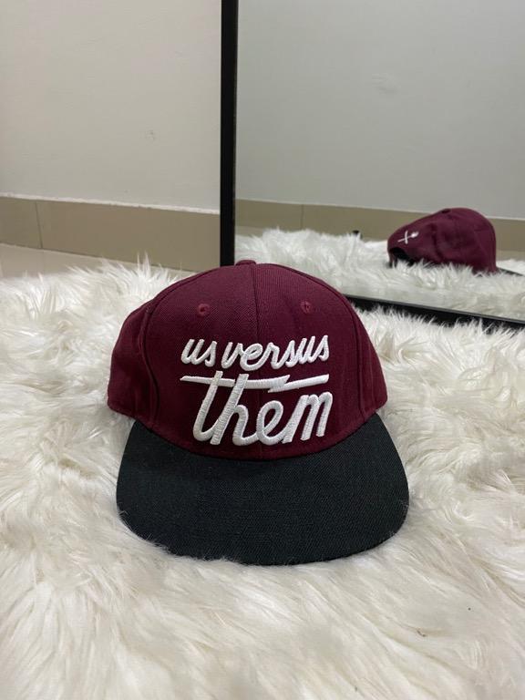 US Versus Them Scripted Cap (Category: Cap & Hats) located in Petaling Jaya. Submitted by j01206 (Listing ID 1103886187, Image 1). Description: Brand: Us Versus Them Size: Freesize, Unisex Condition: 10/10 .