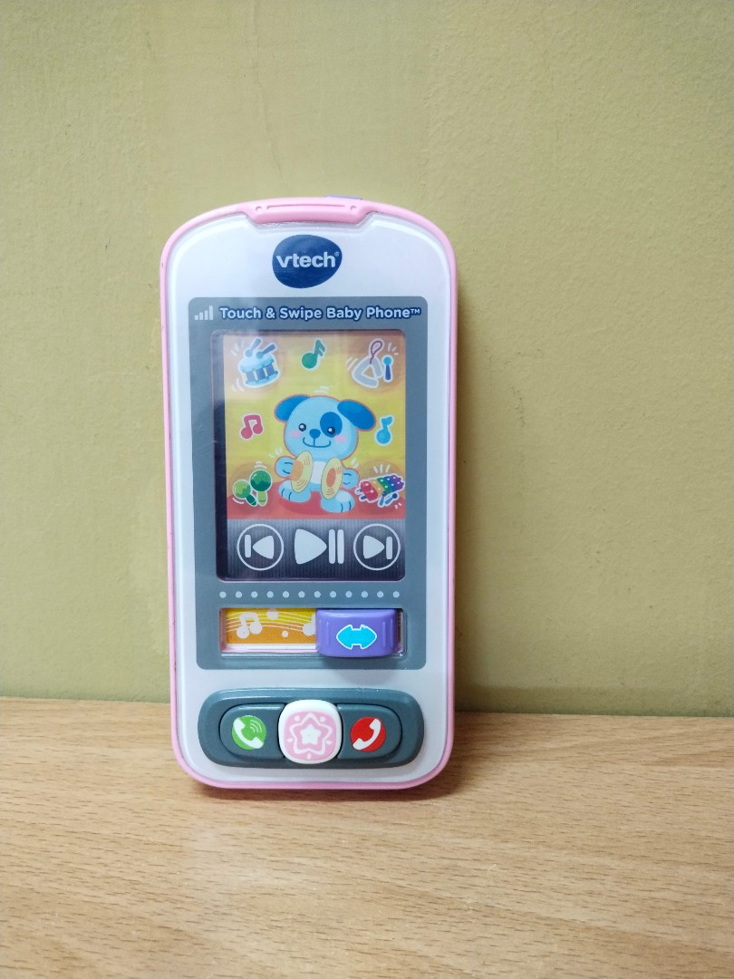 Vtech Touch And Swipe Baby Phone Pink Babies Kids Toys Walkers On Carousell