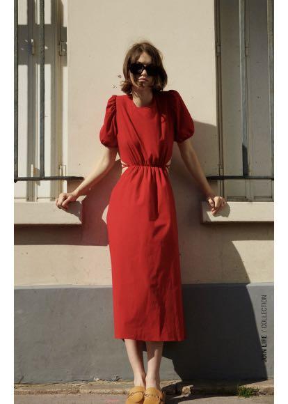 ZARA poplin cut out dress Women s Fashion Dresses Sets