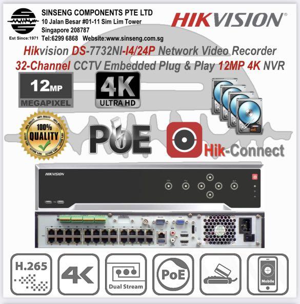 Hikvision 32CH NVR with 24 Port POE Interfaces Built-In [Hikvision
