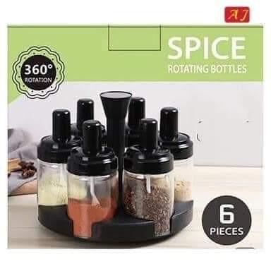 6pcs/Set Spice Container Jar Condiment Dispenser Salt Seasoning Box Kitchen asd