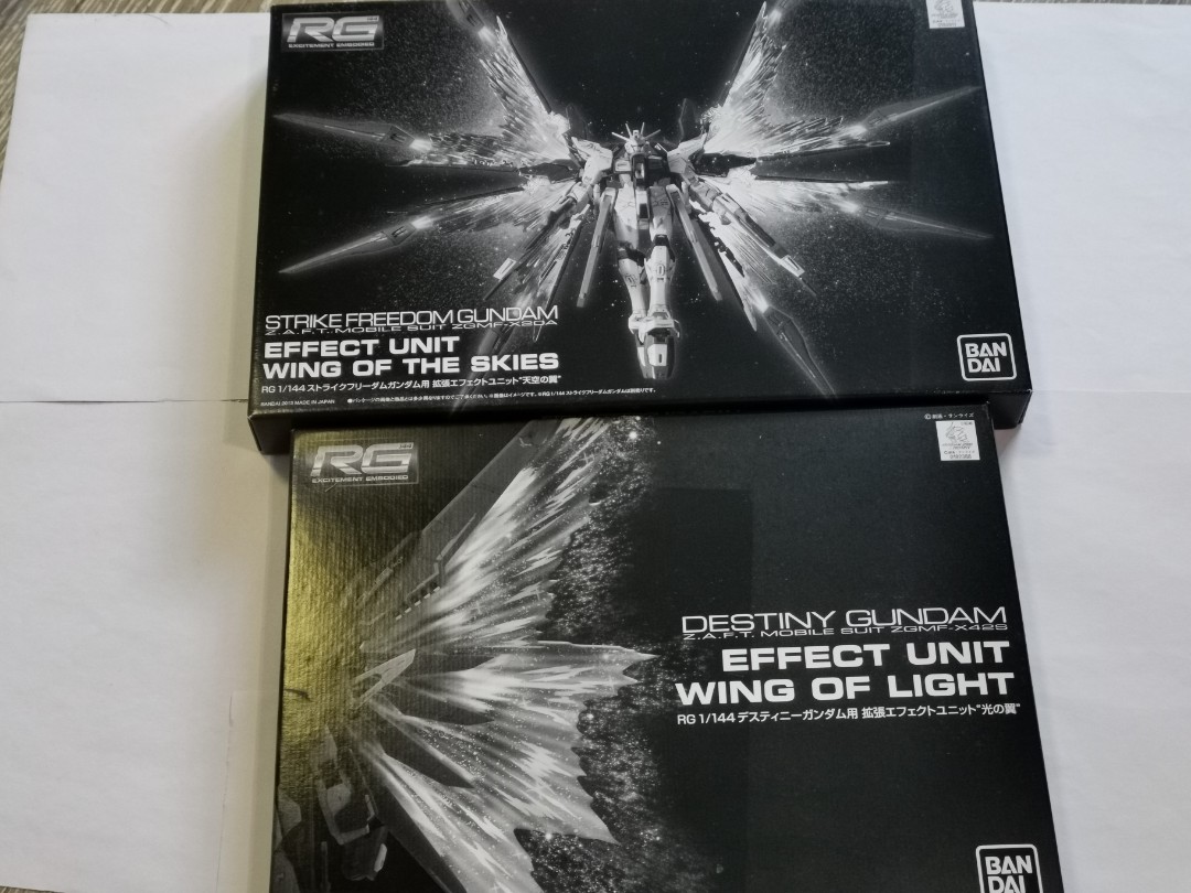 全新魂限日版未開 Rg 特擊自由高達 ＆ 命運高達 光之翼 1/144 EXPANSION EFFECT UNIT WING OF THE SKIES for STRIKE FREEDOM