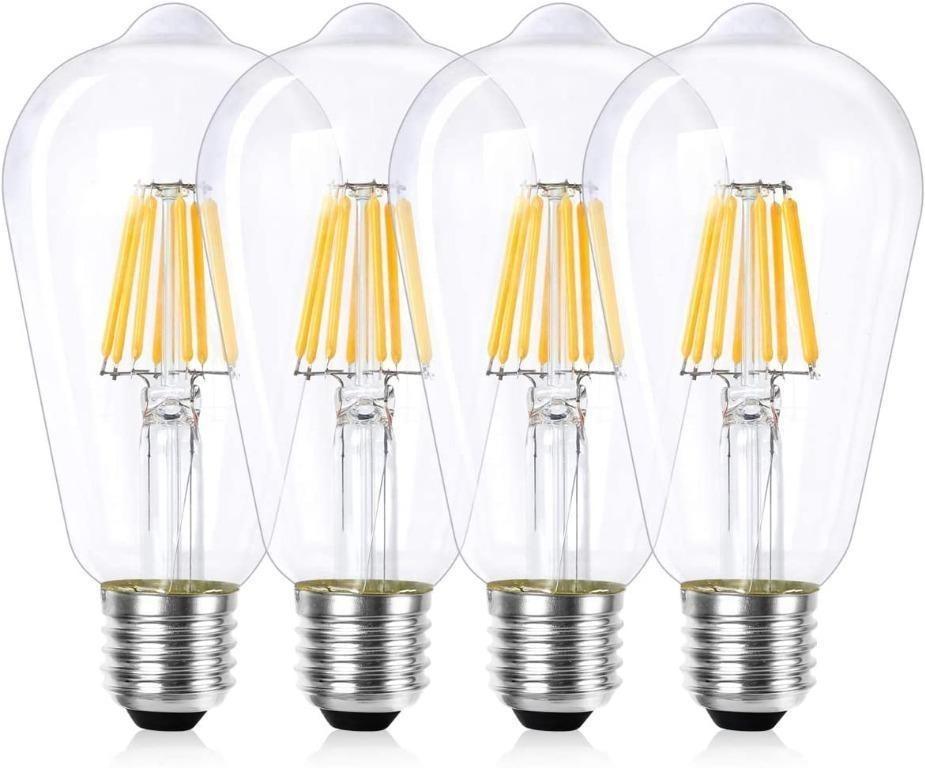 Wedna LED Filament E27 Edison Screw Bulb 6 W 60 W ST64 Vintage Light Bulbs Bulb