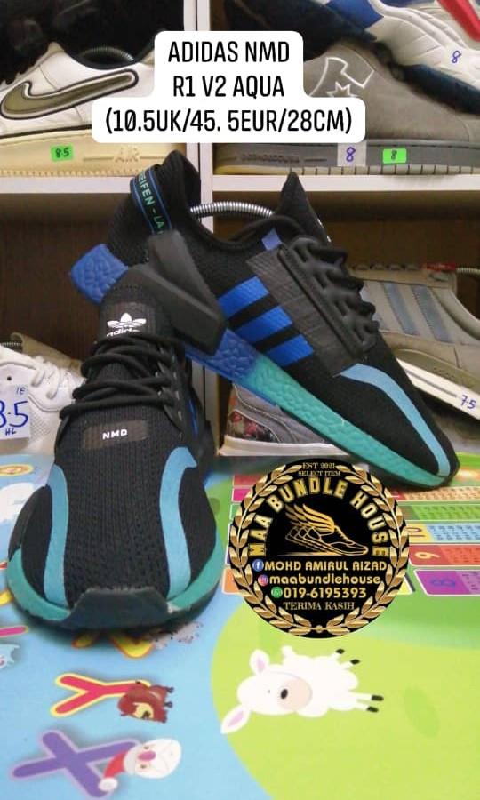 ADIDAS NMD R1 V2 AQUA 10.5uk 45.5EUR 28CM