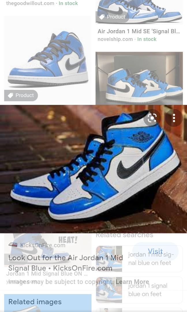 Steal Under Retail Air Jordan 1 Mid Signal Blue For Under Retail Men S Fashion Footwear Sneakers On Carousell