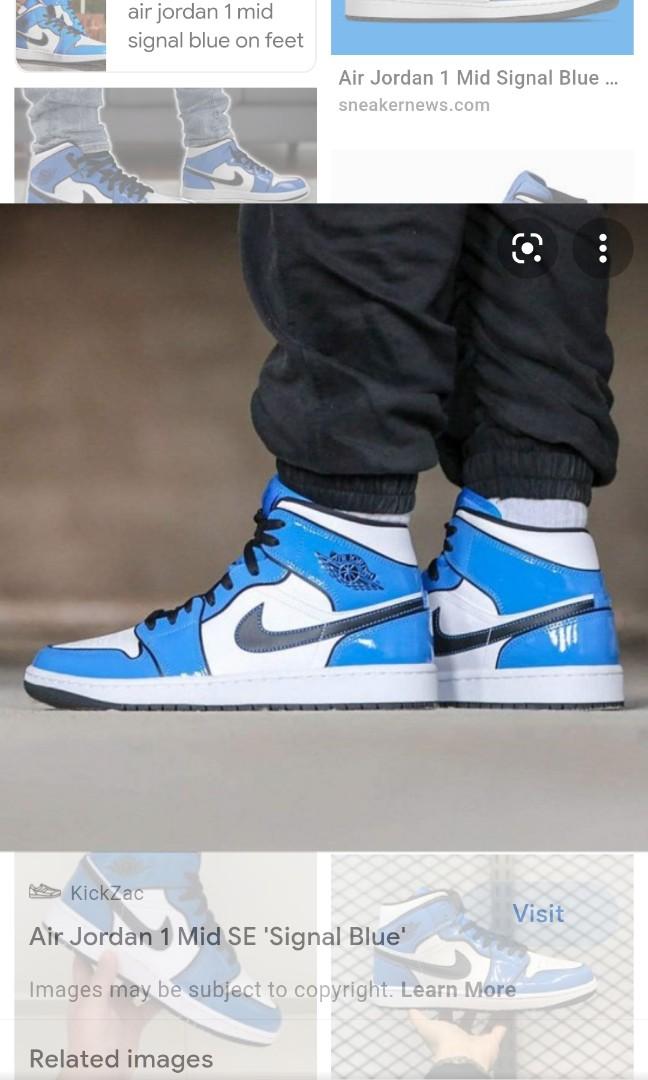 Air Jordan 1 Mid Signal Blue For Under Retail Men S Fashion Footwear Sneakers On Carousell