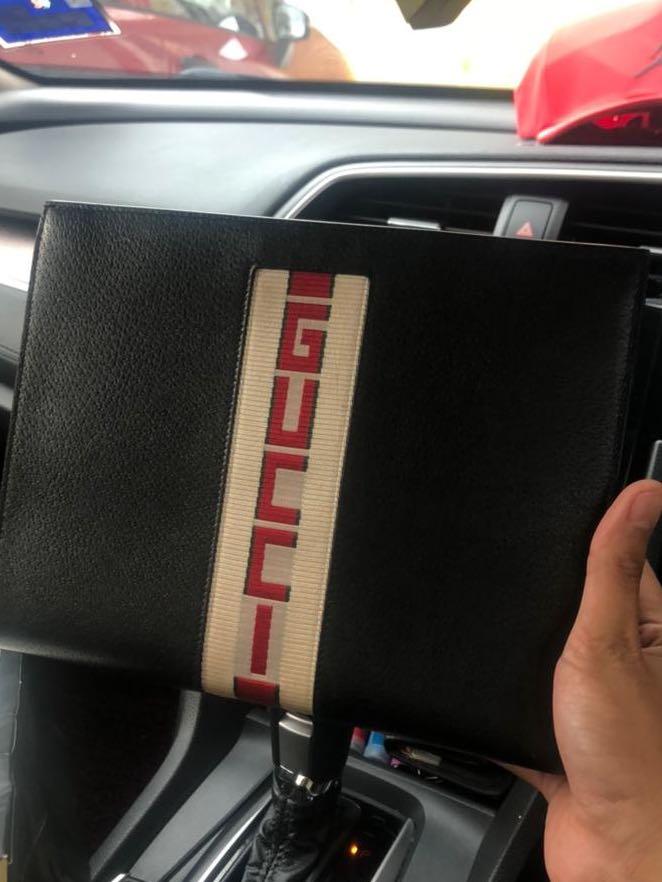 Authentic Gucci Stripe Leather Pouch