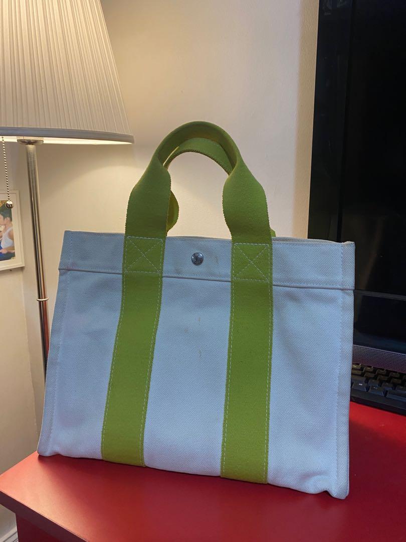 Hermès HERMES Bora Bora GM Hand Bag Canvas Beige Yellow Brown Auth