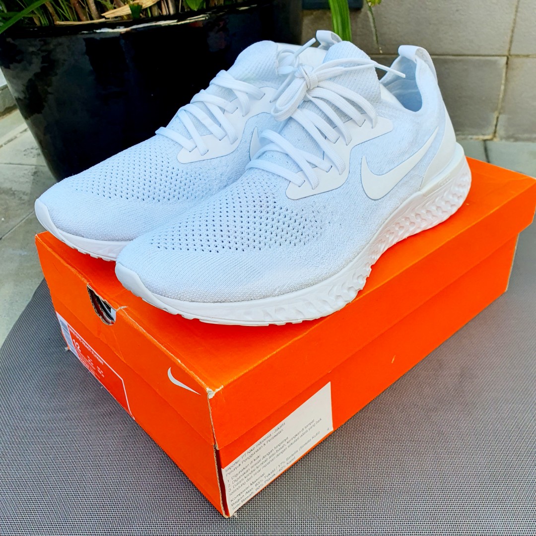 Authentic Nike Epic React Flyknit in True White UK 11 US 12 Men s