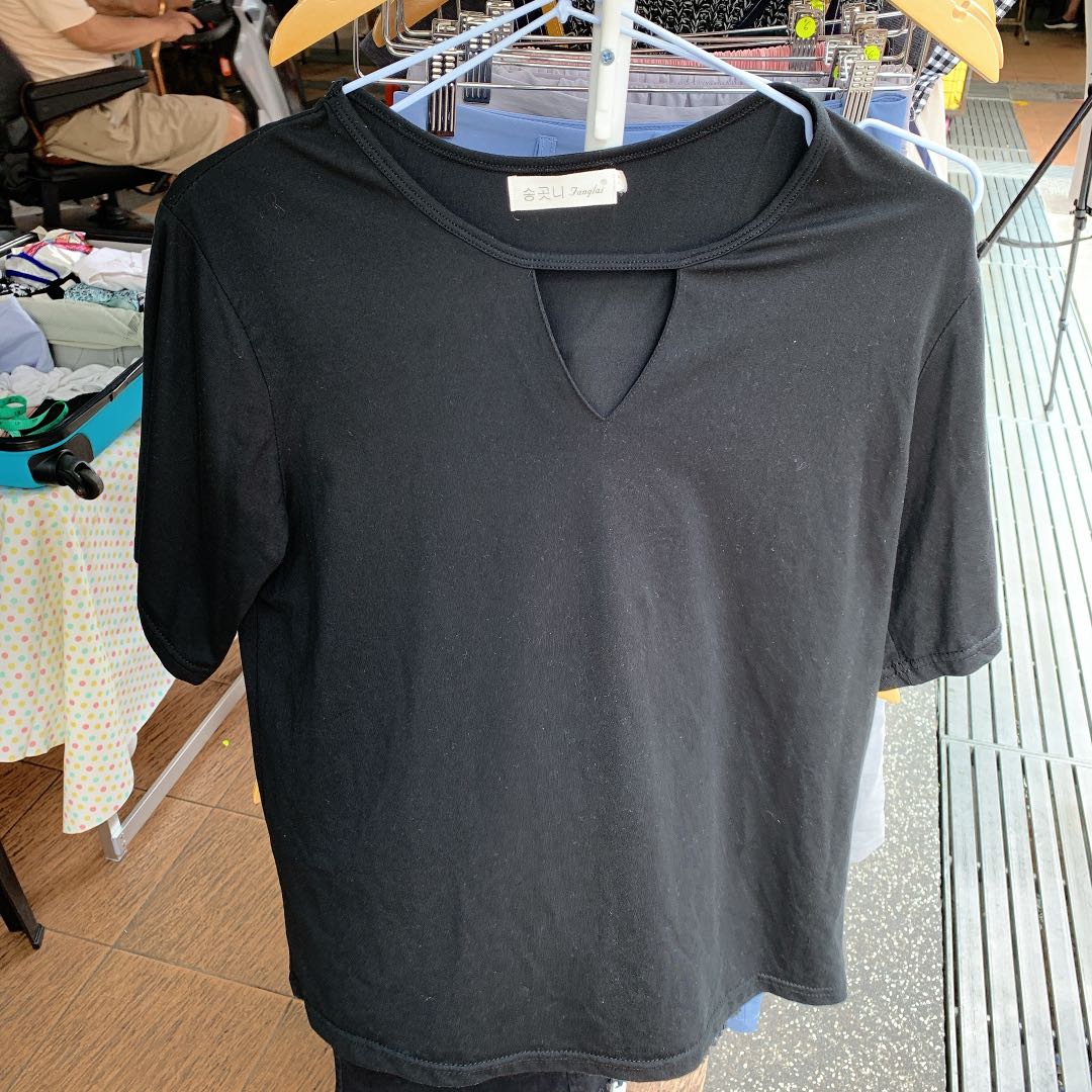 triangle cut out shirt