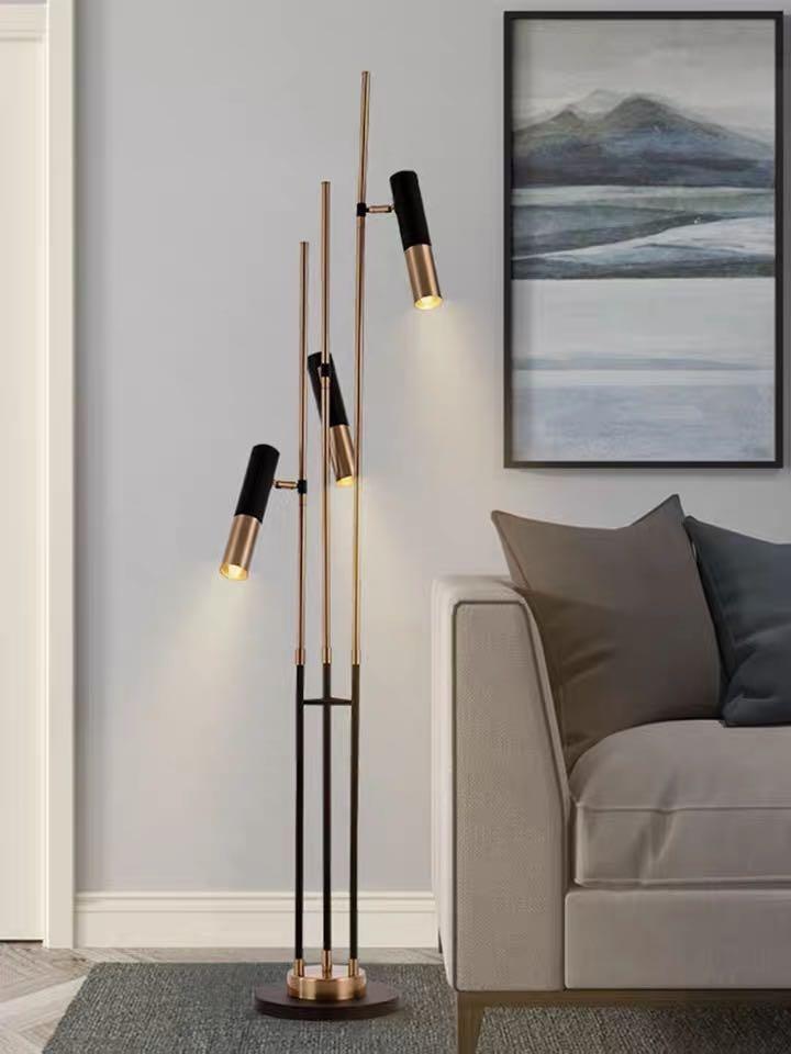 Black Gold 3 Bulb Floor Lamp Furniture Home Living Lighting Fans Lighting On Carousell