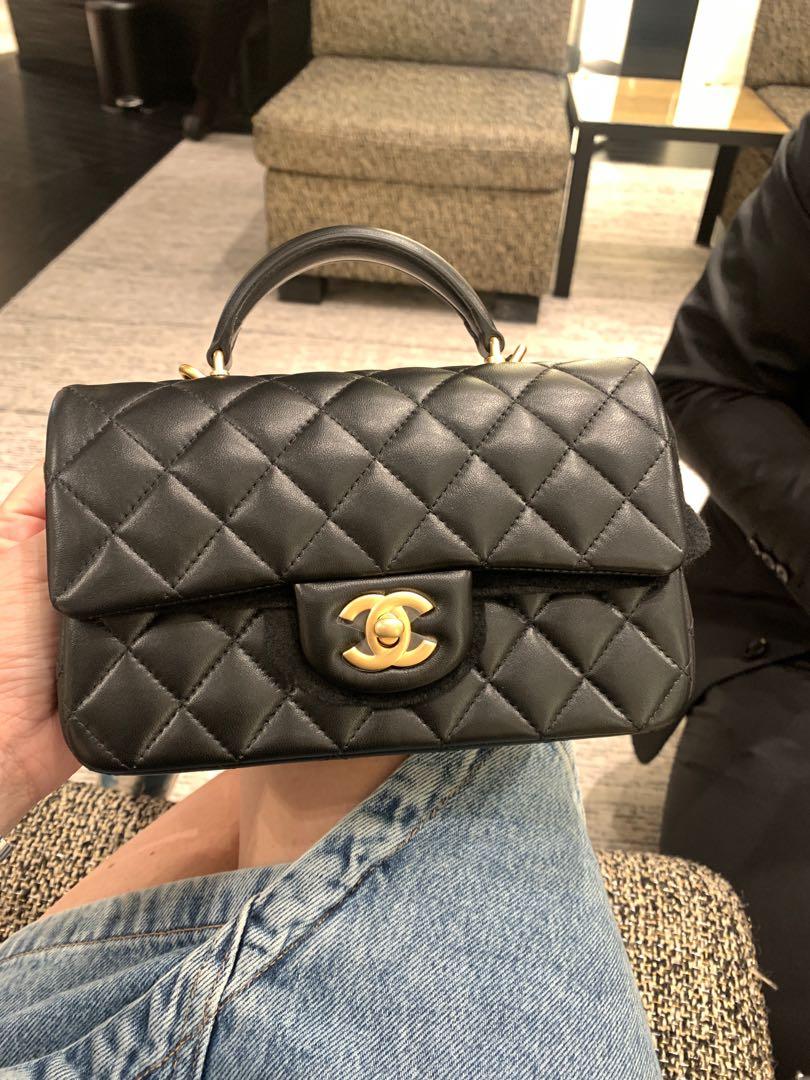 BN Chanel Mini Rectangular with Top Handle, Luxury, Bags & Wallets on  Carousell