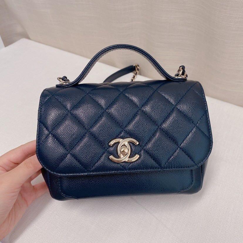 CHANEL Caviar Quilted Small Business Affinity Flap Blue 1245453