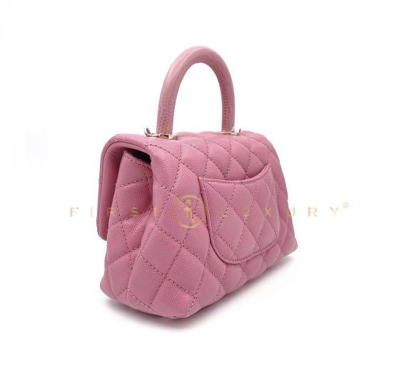 Chanel Mini Rectangular Top Handle 2023 Unicorn Pink Lambskin Full Set