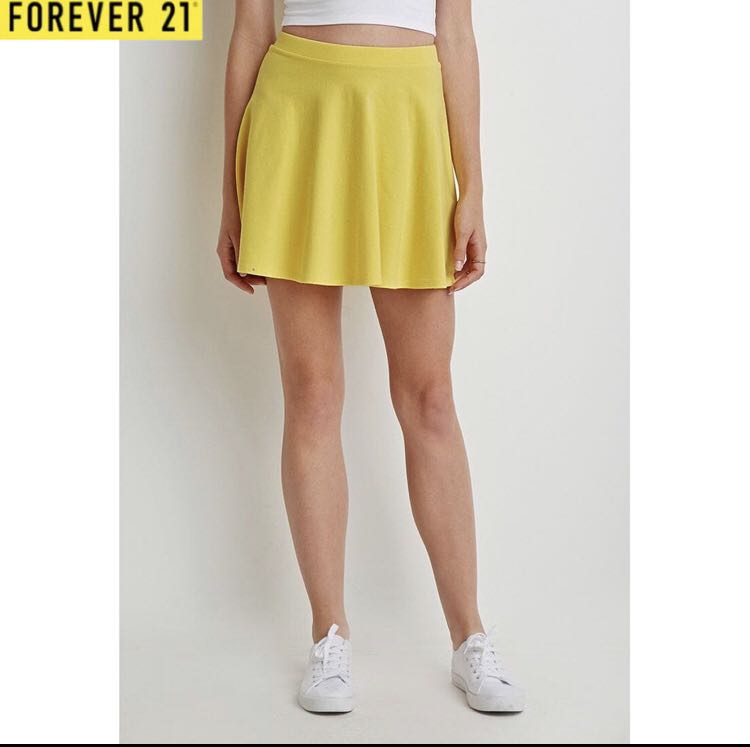 Classic yellow skater skirt, Women's Fashion, Bottoms, Skirts on Carousell