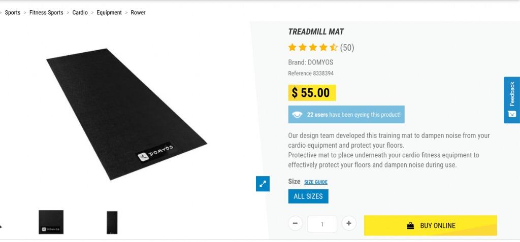 Treadmill mat decathlon clearance