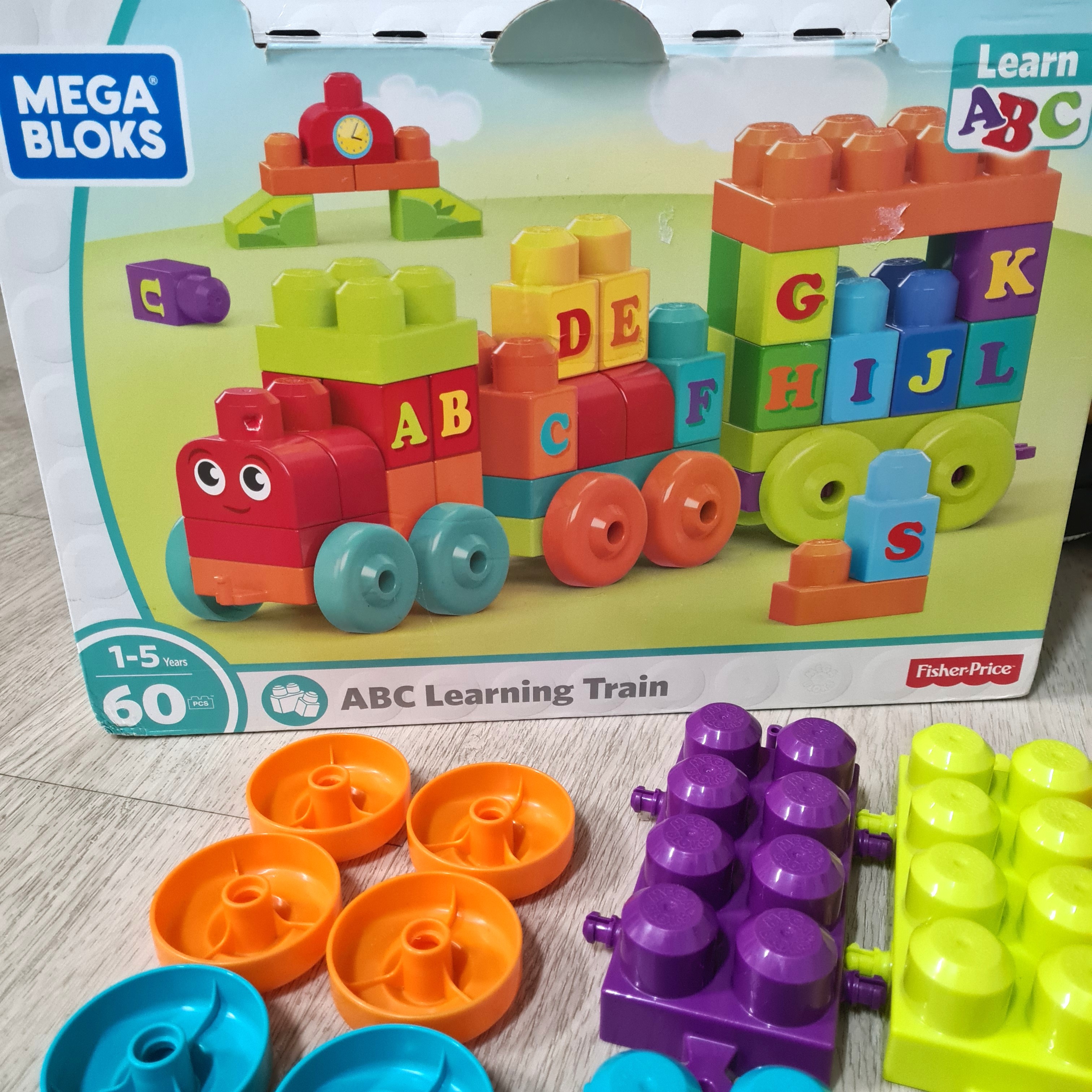 Fisher price mega bloks best sale abc learning train