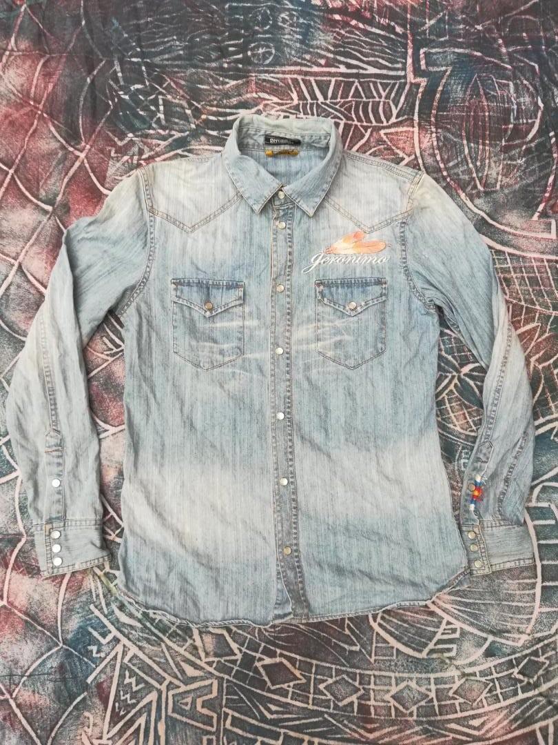 Geronimo Dream Catcher Denim Western Shirt Japan Men S Fashion Tops Sets Tshirts Polo Shirts On Carousell