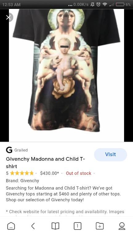 Givenchy Madonna and Child Painting Shirt AUTHENTIC ORIGINAL
