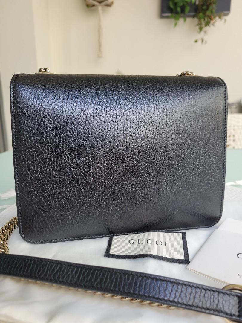 Interlocking leather crossbody bag Gucci Grey in Leather - 36052155