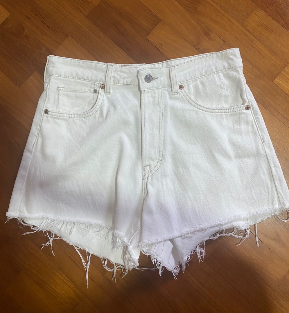 White jean shorts womens online