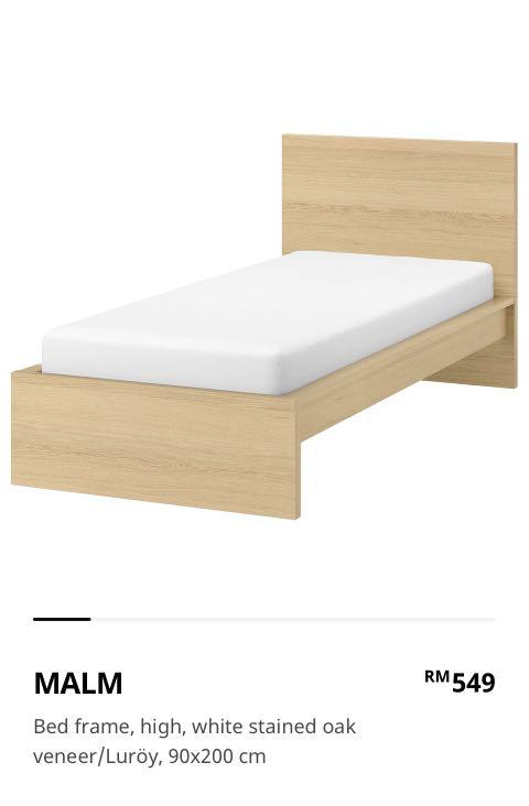 ikea single bed malm bedframe home furniture furniture on carousell