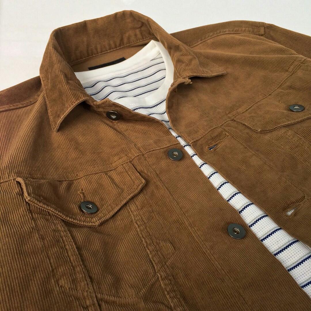 Jaket Corduroy UNIQLO Trucker XL Brown 